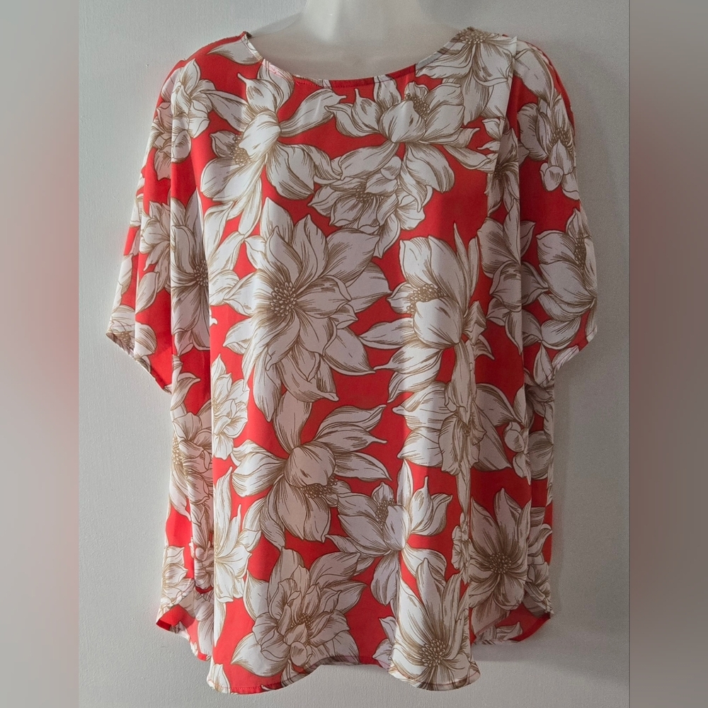 Anne Klein Ladies Short Sleeve Blouse Euc